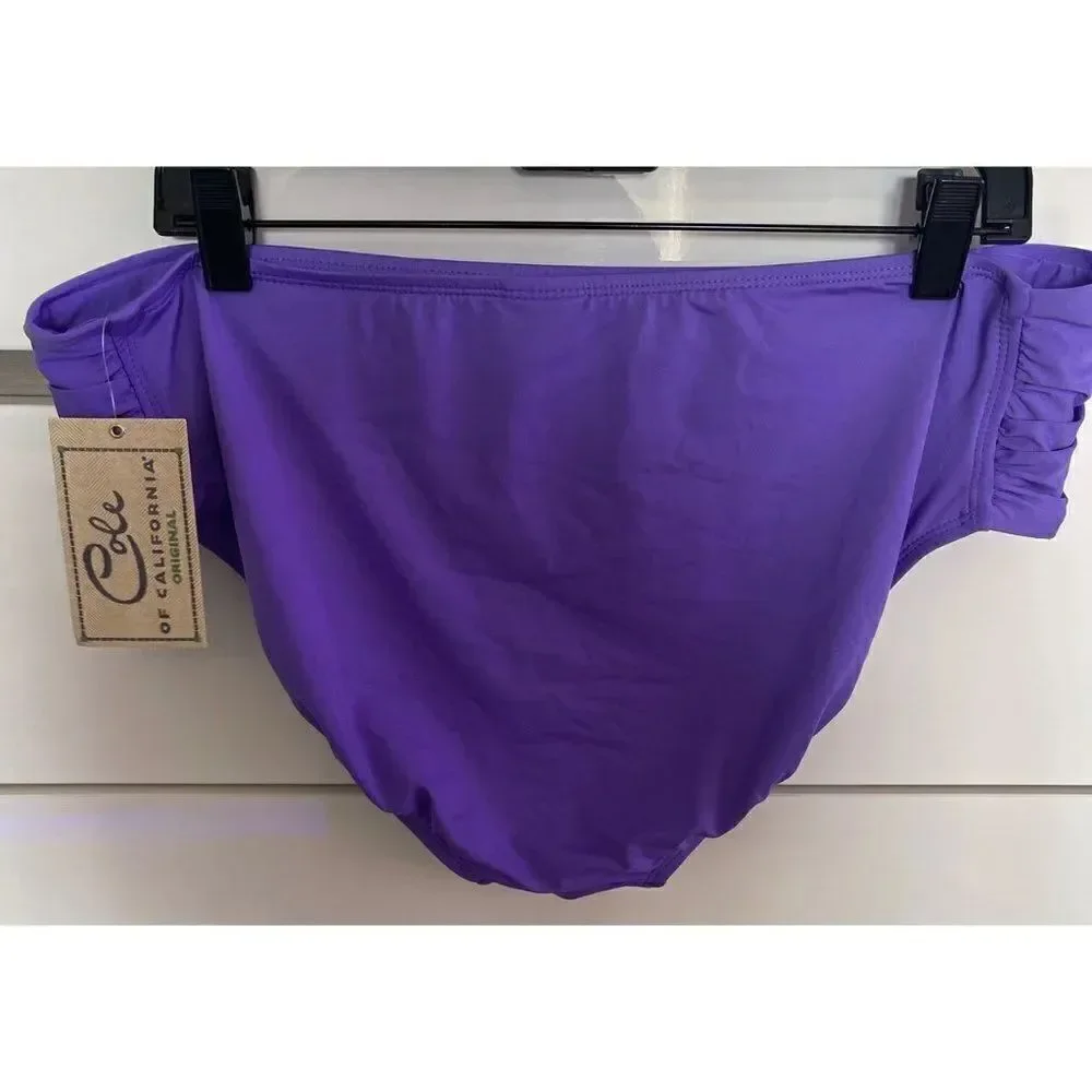Cole Purple Ruched Side Swimsuit Bottom Size 20 NWT